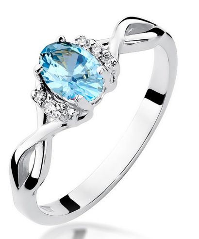 Bonore - Fehér Arany 585 - Topáz 0,5 ct gyűrű