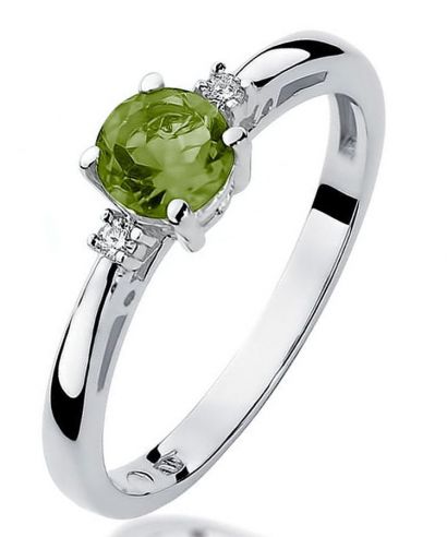 Bonore - Fehér Arany 585 - Olivin 0,6 ct gyűrű