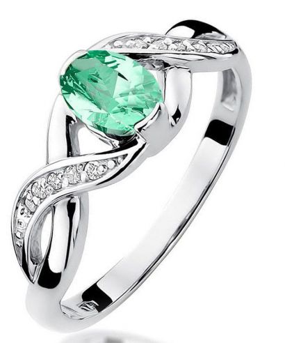 Bonore - Fehér Arany 585 - Smaragd 0,4 ct gyűrű