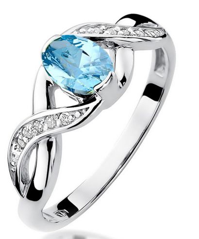Bonore - Fehér Arany 585 - Topáz 0,5 ct gyűrű