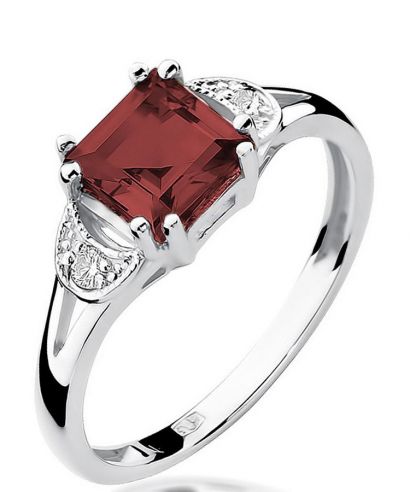 Bonore - Fehér Arany 585 - Gránát 1,3 ct gyűrű
