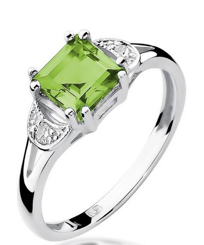 Bonore - Fehér Arany 585 - Olivin 1,1 ct gyűrű