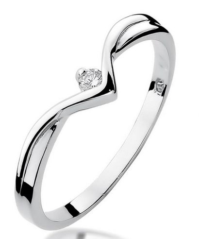 Bonore - Fehér Arany 585 - Gyémánt 0,04 ct gyűrű