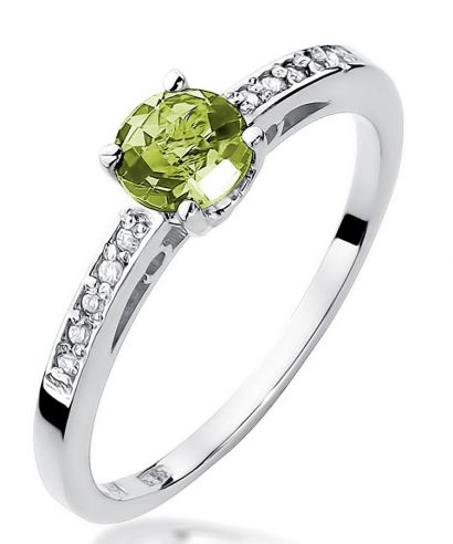 Bonore - Fehér Arany 585 - Olivin 0,6 ct gyűrű