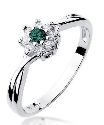Bonore - Fehér Arany 585 - Smaragd 0,15 ct gyűrű