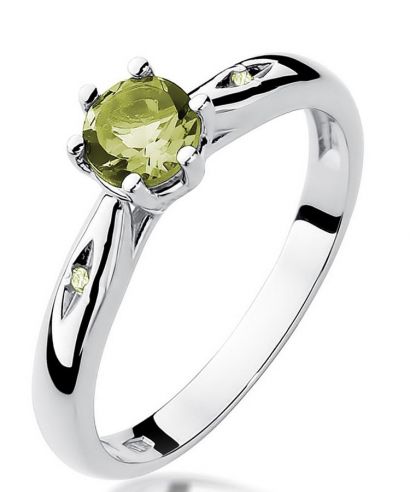 Bonore - Fehér Arany 585 - Olivin 0,6 ct gyűrű