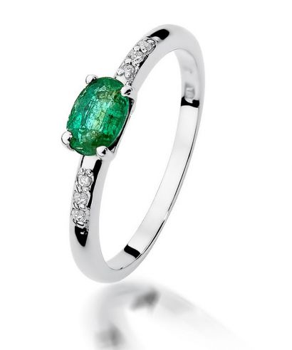 Bonore - Fehér Arany 585 - Smaragd 0,4 ct gyűrű