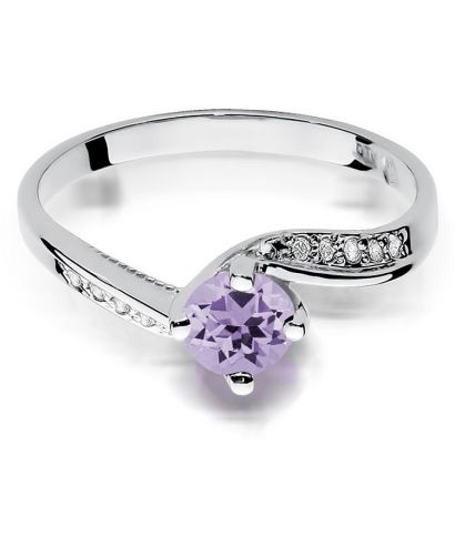 Bonore - Fehér Arany 585 - Ametiszt 0,5 ct gyűrű