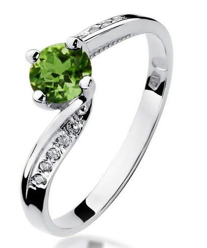 Bonore - Fehér Arany 585 - Olivin 0,6 ct gyűrű