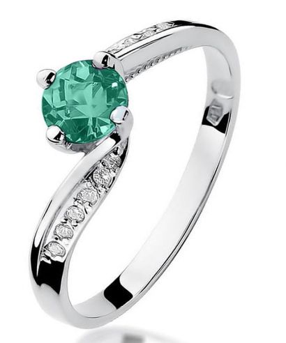 Bonore - Fehér Arany 585 - Smaragd 0,5 ct gyűrű