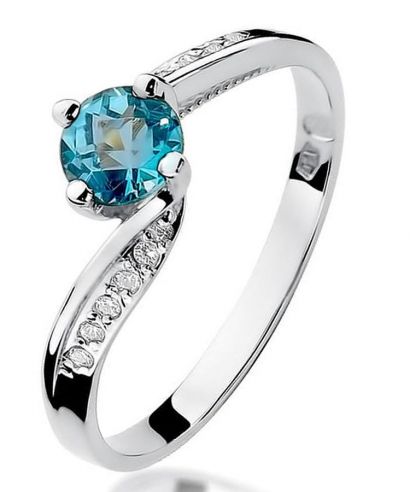 Bonore - Fehér Arany 585 - Topáz 0,5 ct gyűrű