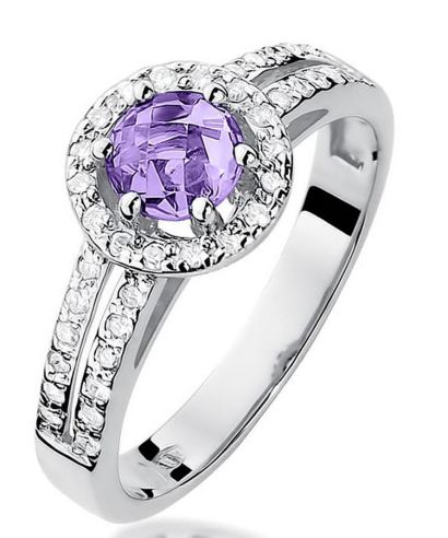 Bonore - Fehér Arany 585 - Ametiszt 0,5 ct gyűrű
