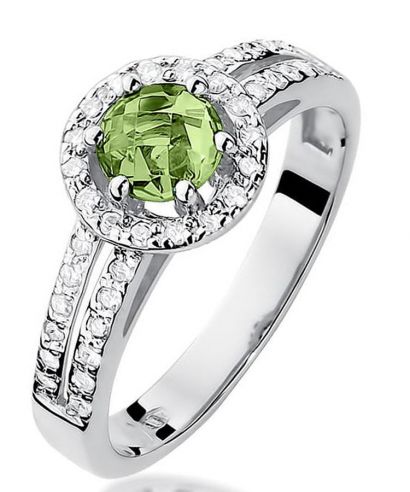 Bonore - Fehér Arany 585 - Olivin 0,6 ct gyűrű