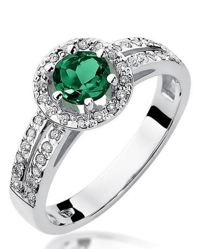 Bonore - Fehér Arany 585 - Smaragd 0,5 ct gyűrű