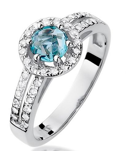 Bonore - Fehér Arany 585 - Topáz 0,5 ct gyűrű