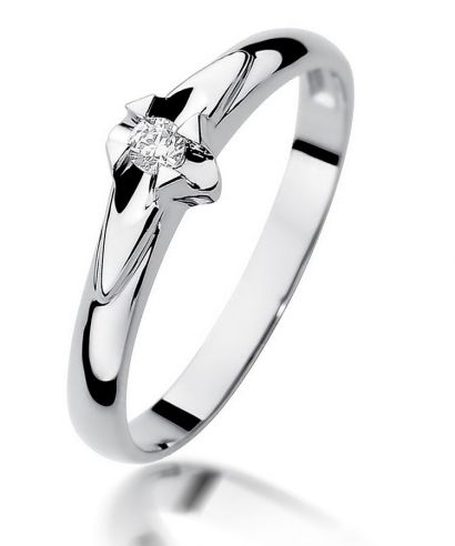 Bonore - Fehér Arany 585 - Gyémánt 0,04 ct gyűrű