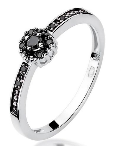 Bonore - Fehér Arany 585 - Fekete Gyémánt 0,02 ct gyűrű