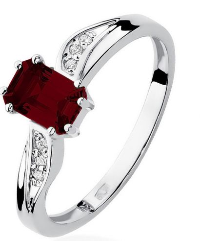 Bonore - Fehér Arany 585 - Gránát 0,7 ct gyűrű