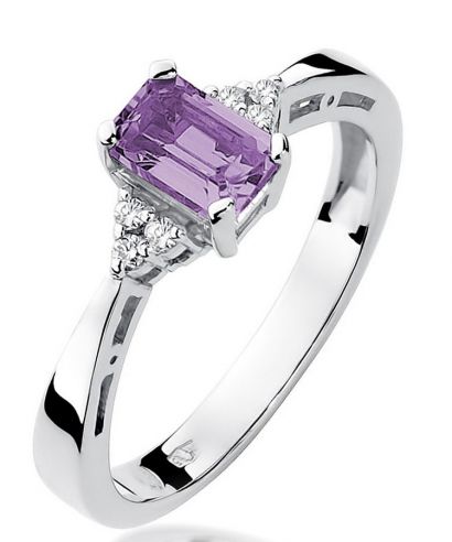 Bonore - Fehér Arany 585 - Ametiszt 0,5 ct gyűrű