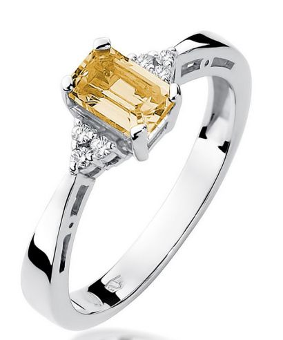 Bonore - Fehér Arany 585 - Citrin 0,6 ct gyűrű