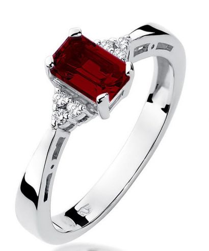 Bonore - Fehér Arany 585 - Gránát 0,7 ct gyűrű