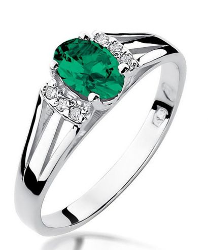 Bonore - Fehér Arany 585 - Smaragd 0,4 ct gyűrű