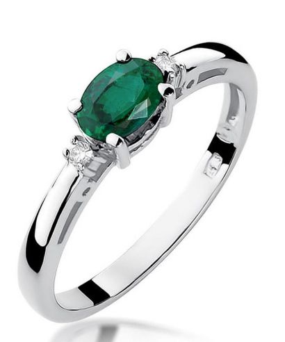 Bonore - Fehér Arany 585 - Smaragd 0,4 ct gyűrű