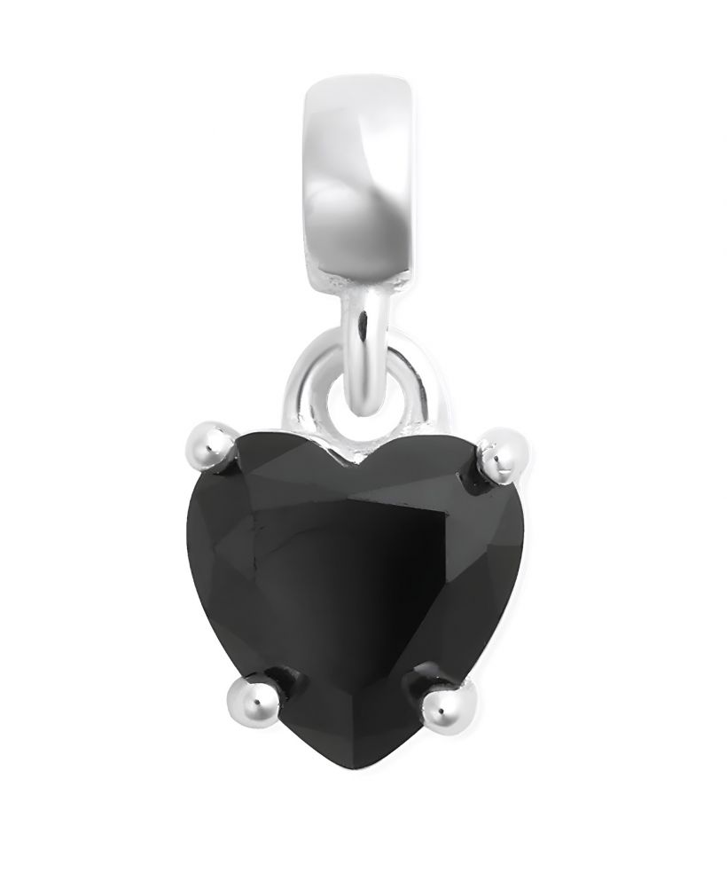 Daniel Wellington Heart Black Crystal Charm Silver medál
