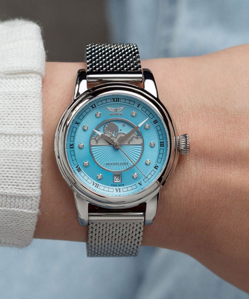 Aviator Douglas Moonflight Ice Blue Diamonds Limited Edition női karóra
