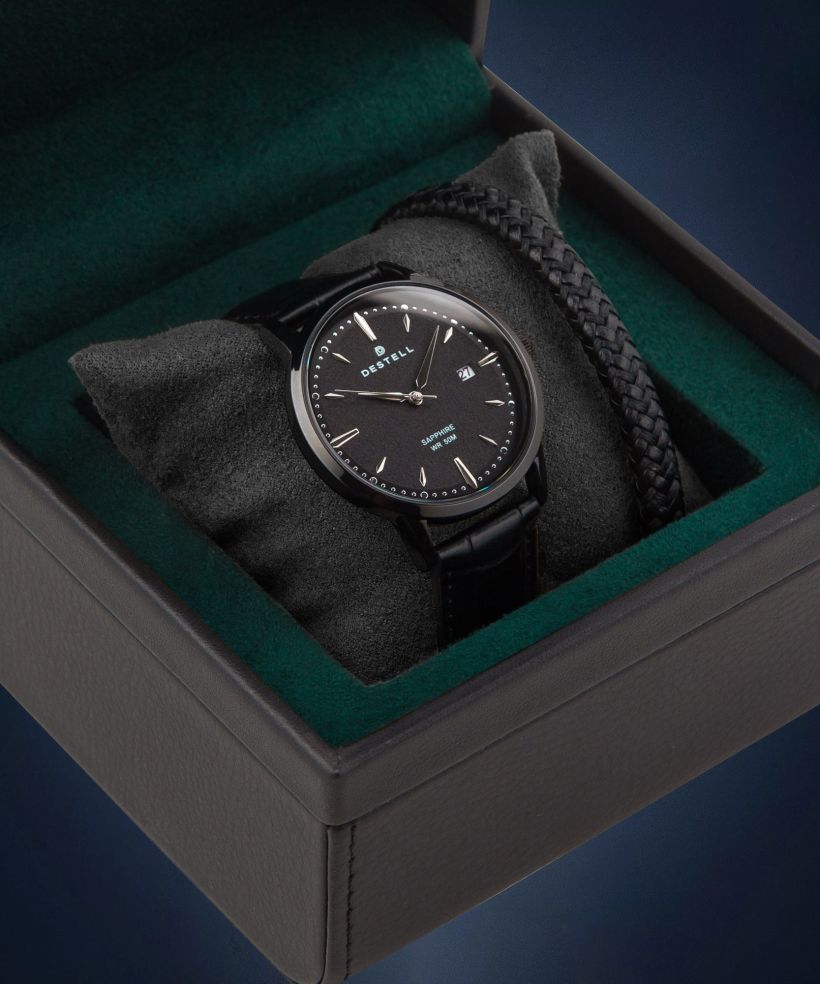 DESTELL Pictor Full Black Sapphire Gift Set férfi karóra