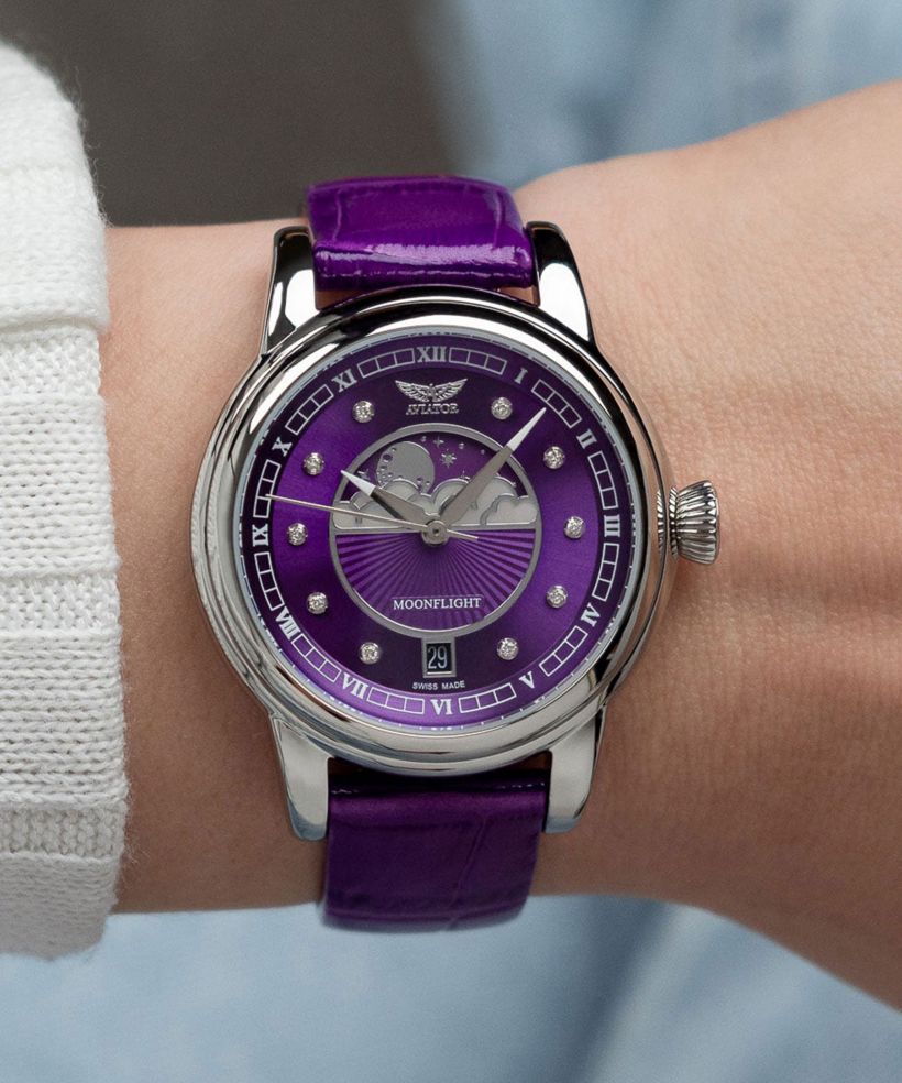 Aviator Douglas Moonflight Purple Diamonds Limited Edition női karóra