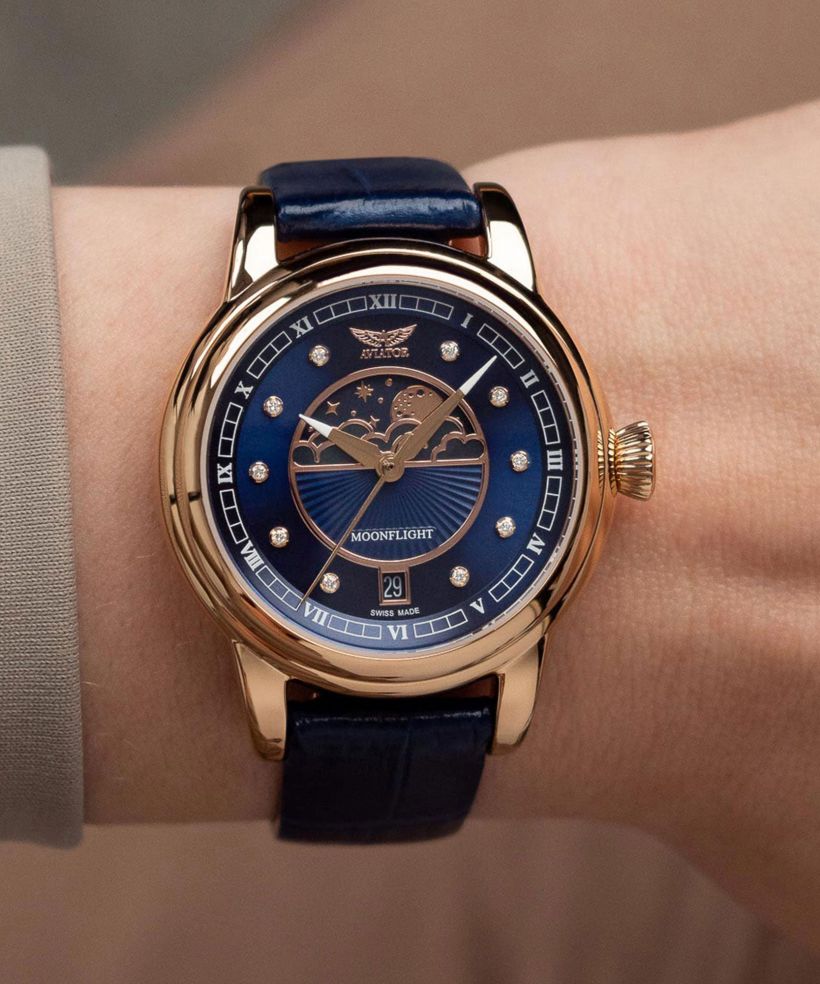 Aviator Douglas Moonflight Blue Diamonds Limited Edition női karóra