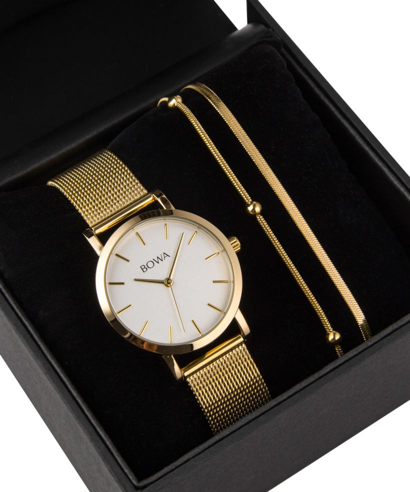 BOWA Tokyo White-Gold Mesh 33 Gift Set (óra + karkötő)