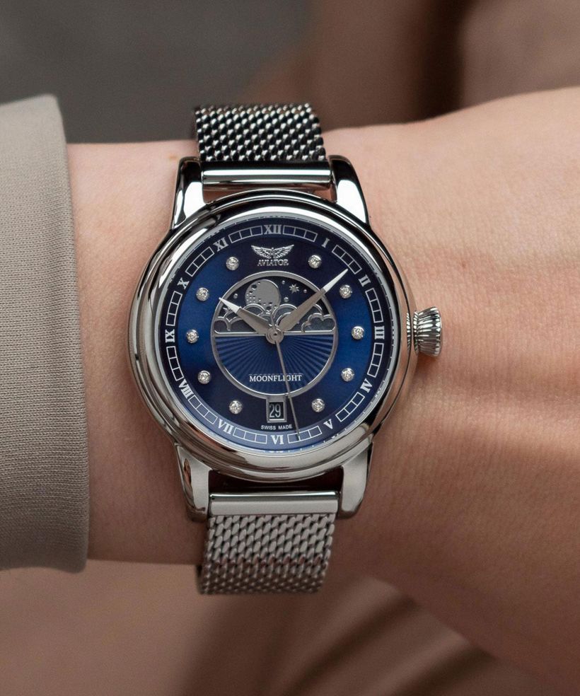 Aviator Douglas Moonflight Blue Diamonds Limited Edition női karóra