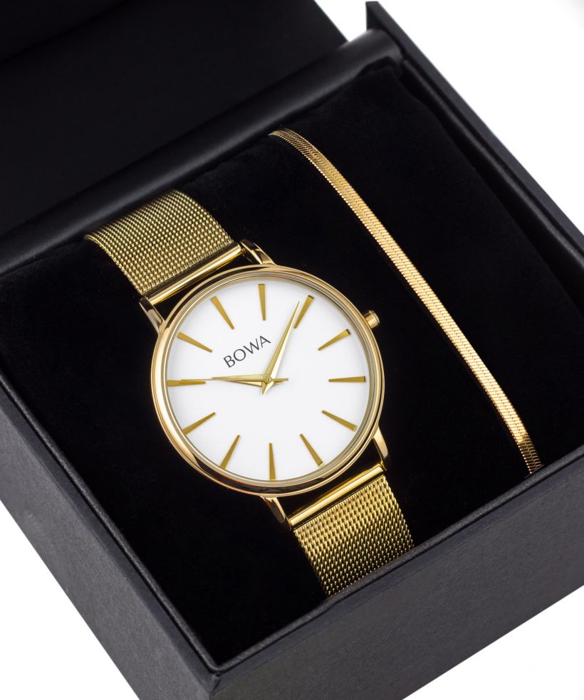 BOWA Praha White-Gold Mesh 38 Gift Set női karóra