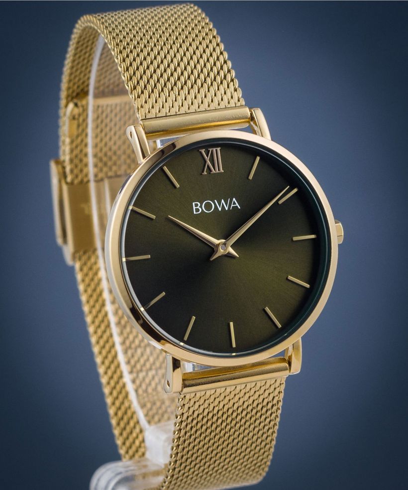 BOWA London Green-Gold Mesh 33 női karóra