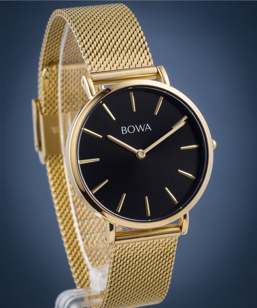 BOWA New York Petite Black-Gold Mesh 34 női karóra