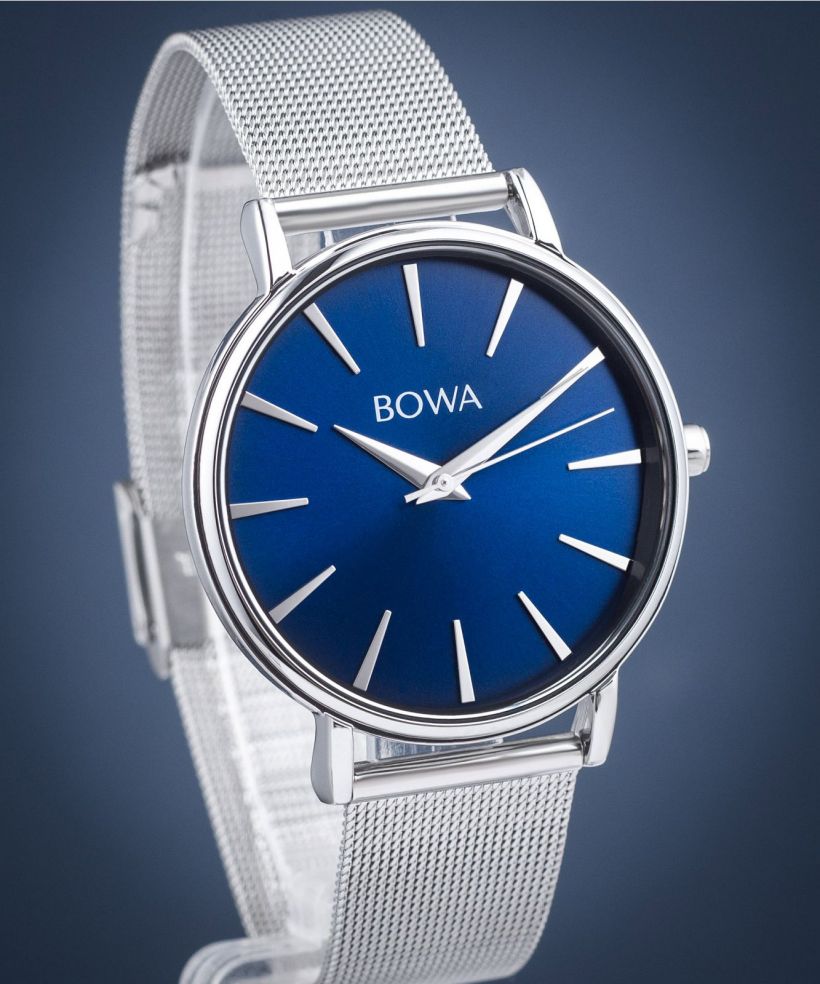 BOWA Praha Navy Blue-Silver Mesh 38 női karóra