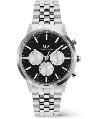 Daniel Wellington Iconic Arch 5-Link Onyx Panda Silver Chronograph férfi karóra
