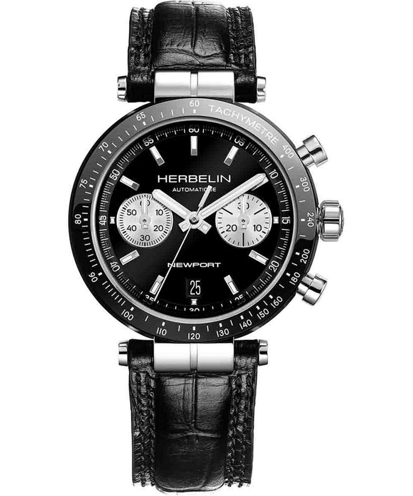Herbelin Newport Heritage BI-COMPAX Reverse Panda Automatic Chronograph férfi karóra