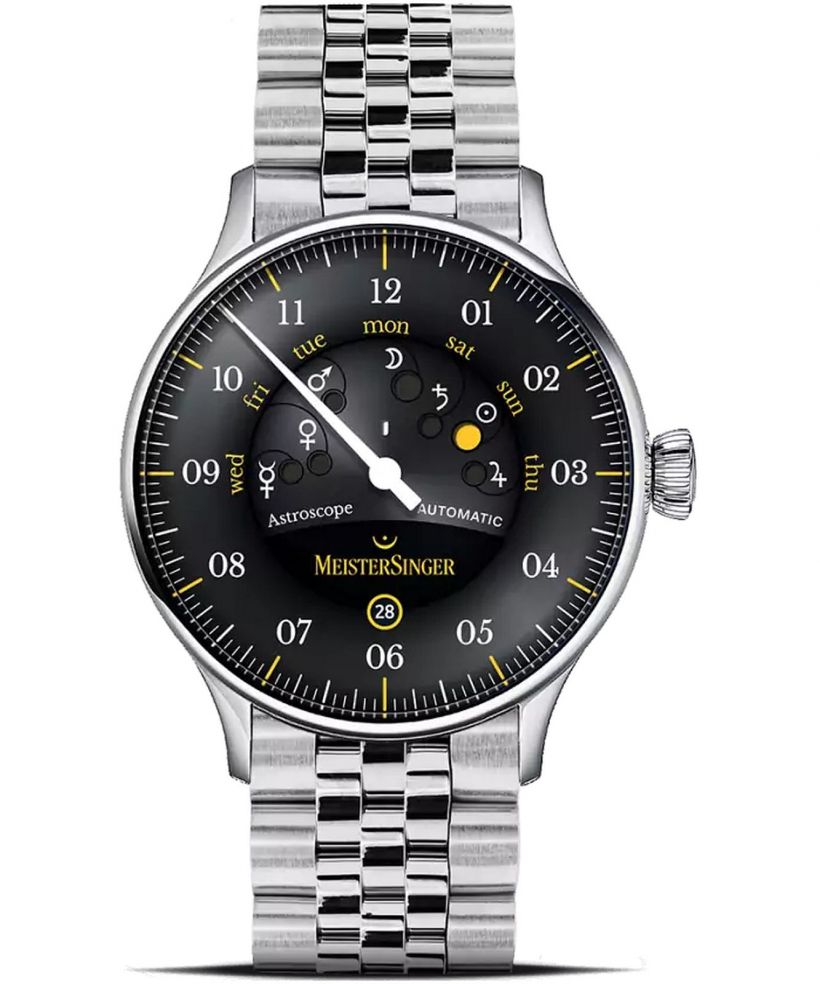 Meistersinger Astroscope Black/Yellow Automatic Limited Edition férfi karóra