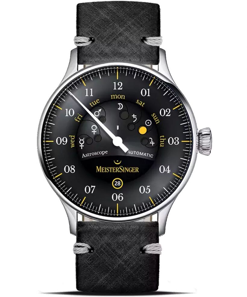 Meistersinger Astroscope Black/Yellow Automatic Limited Edition férfi karóra