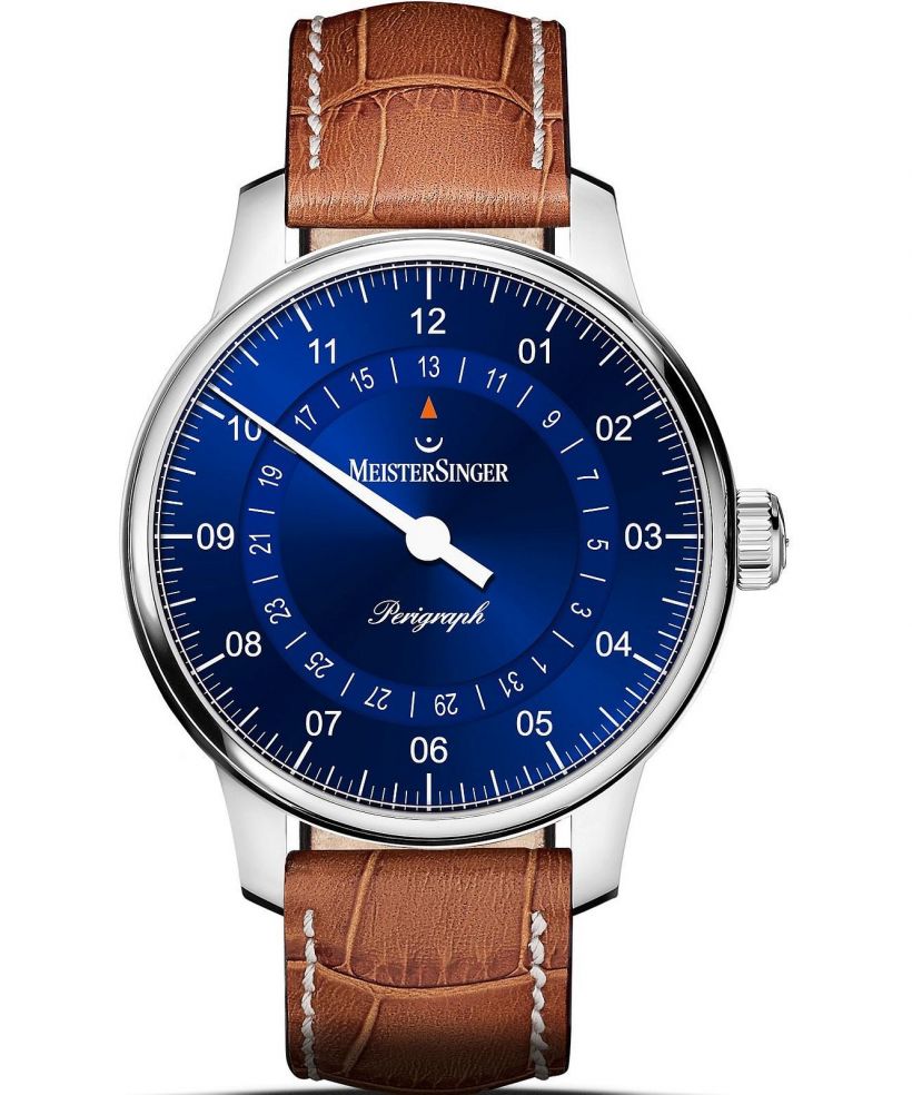 Meistersinger Perigraph - 38mm Sunburst Blue férfi karóra
