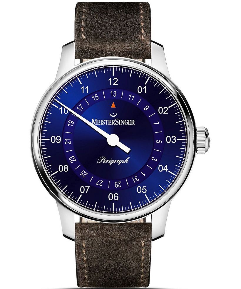 Meistersinger Perigraph - 38mm Sunburst Blue férfi karóra
