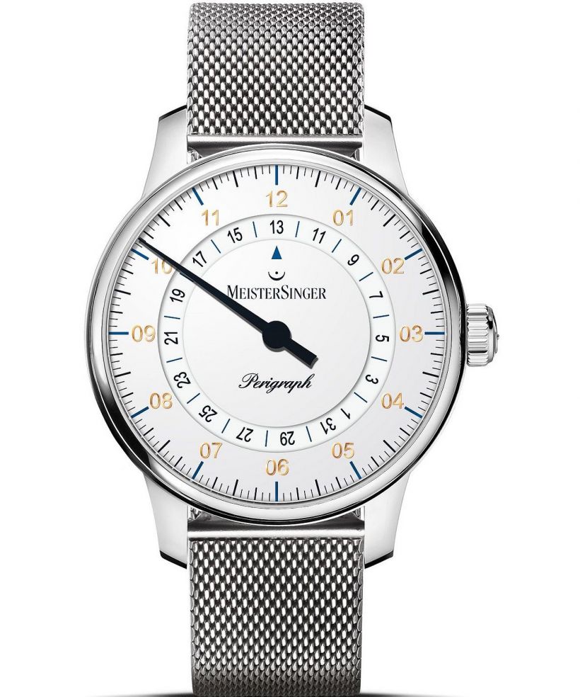 Meistersinger Perigraph - 38mm White férfi karóra