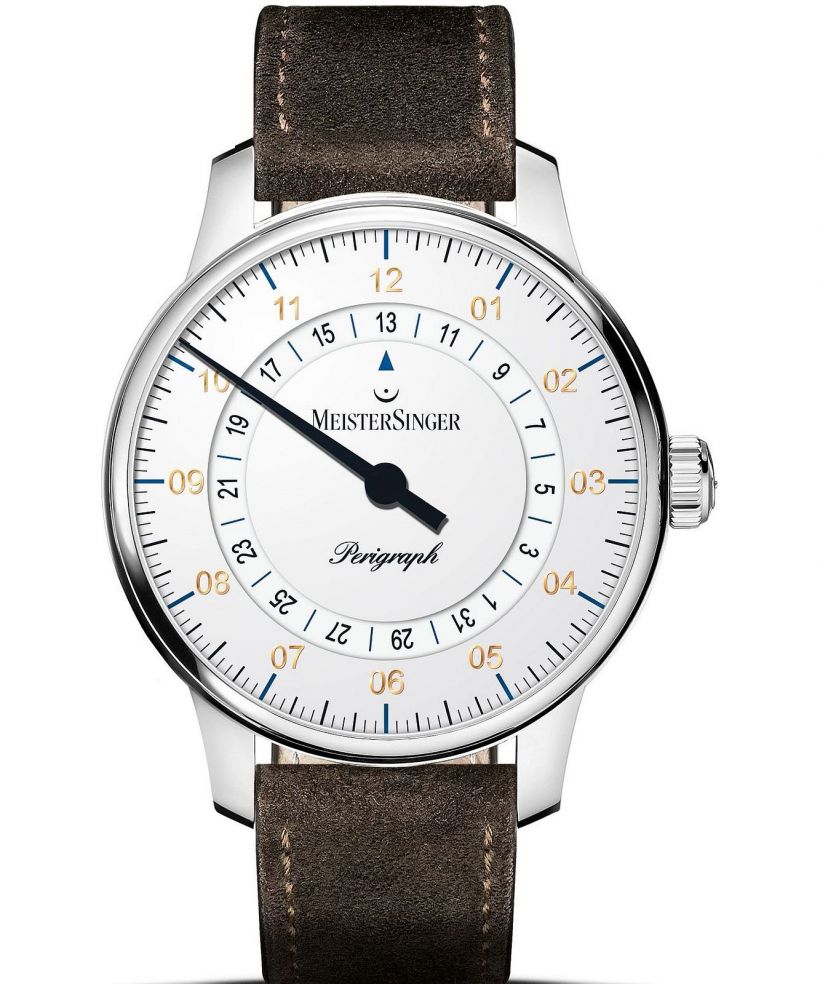 Meistersinger Perigraph - 38mm White férfi karóra