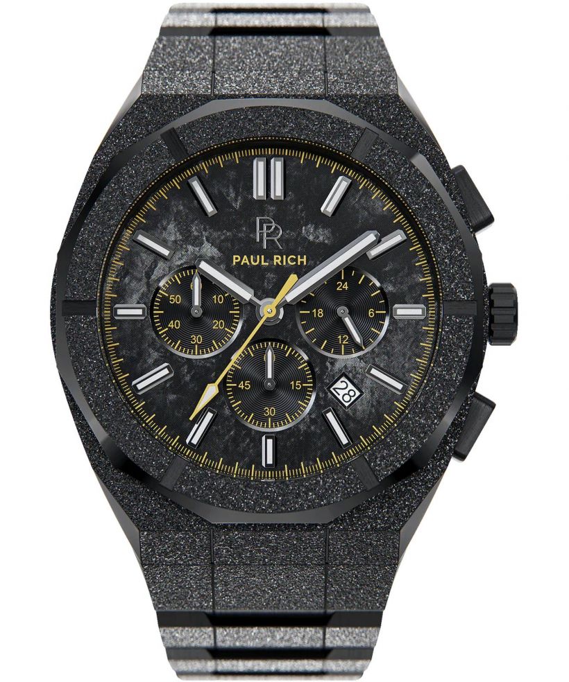 PAUL RICH Motorsport Frosted Carbon Yellow Chronograph Limited Edition férfi karóra