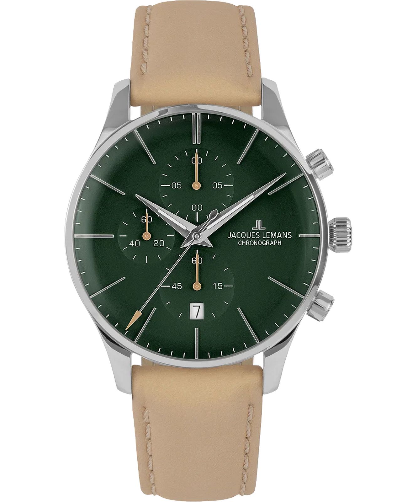 JACQUES LEMANS Orologio Da Uomo Modello 1-2163H - Cassa In Acciaio Inox, Vetro Minerale, Design Circolare - 2