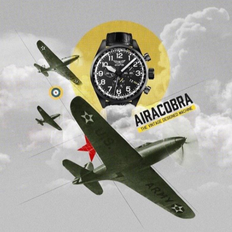 Zegarek Aviator V.4.26.0.178.4 - Airacobra Automatic Chrono Series - Airacobra Automatic Chrono sorozat