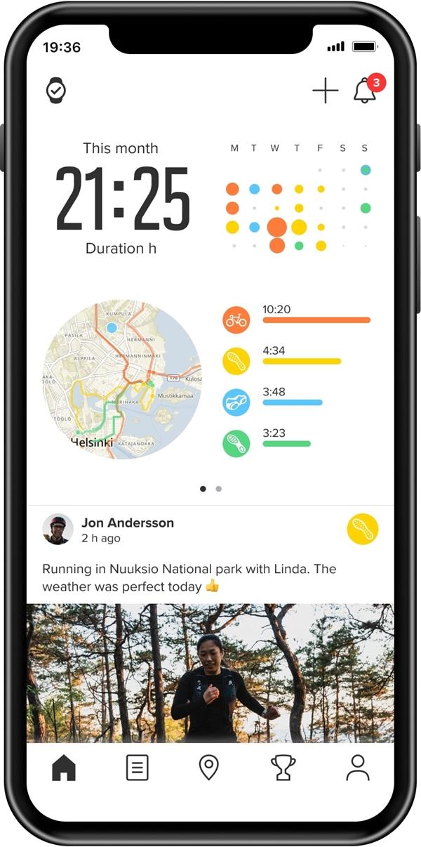 Suunto App fő nézet